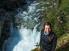 Leonie and waterfall 2 (Cycle Touring Norway 2016)