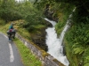 Leonie and waterfall (Cycle Touring Norway 2016)