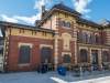 Leonie at the Lillehammer train station (Cycle Touring Norway 2016)