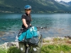Leonie at the seaside (Cycle Touring Norway 2016)