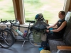 Leonie in the train (Cycle Touring Norway 2016)