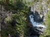 Leonie looking down at the river (Cycle Touring Norway 2016)