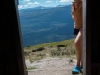 Leonie looking in the door (Cycle Touring Norway 2016)