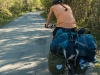 Leonie riding (Cycle Touring Norway 2016)