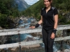 Leonie styling her crocs (Cycle Touring Norway 2016)