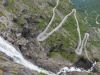 Waterfall and Trollstigen (Cycle Touring Norway 2016)