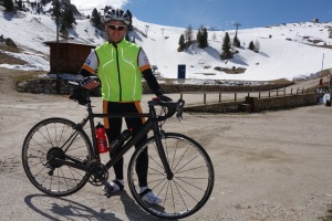 Cris and his road bike (Cycling  Dolomites)