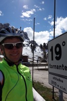 Cris at the 19th corner (Cycling  Dolomites)