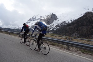 Heading up Fedaia pass (Cycling  Dolomites)