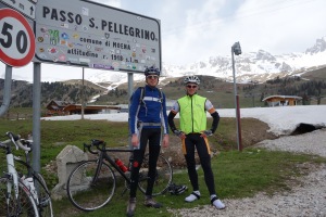 Marco and Cris at Passo San Pellegrino (Cycling Dolomites)