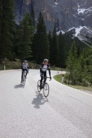 Marco and Thomas ascending to passo Sella (Cycling Dolomites)