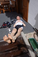 Marco enjoys some sun after riding (Cycling Dolomites)