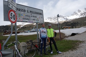 Thomas and Cris at Passo San Pellegrino (Cycling  Dolomites)