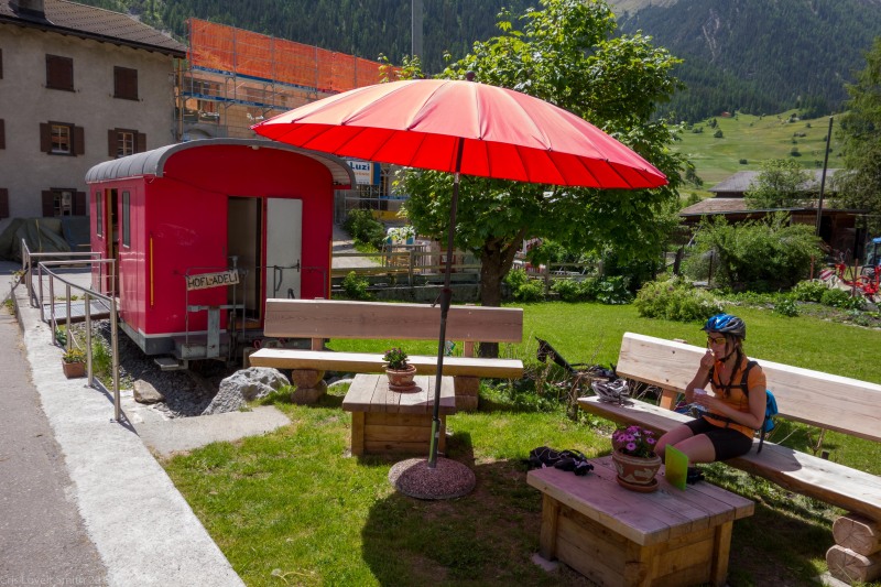 A sneaky icecream (Cycling Switzerland june 2014)