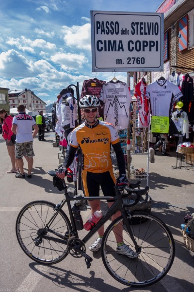 Cris at Stelvio Pass (Cycling Switzerland June 2014)