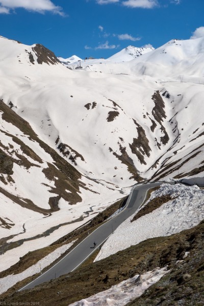 Getting into snow (Cycling Switzerland June 2014)