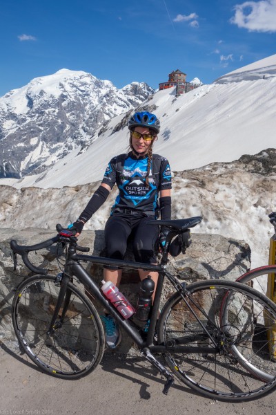 Leonie at Stelvio Pass (Cycling Switzerland June 2014)