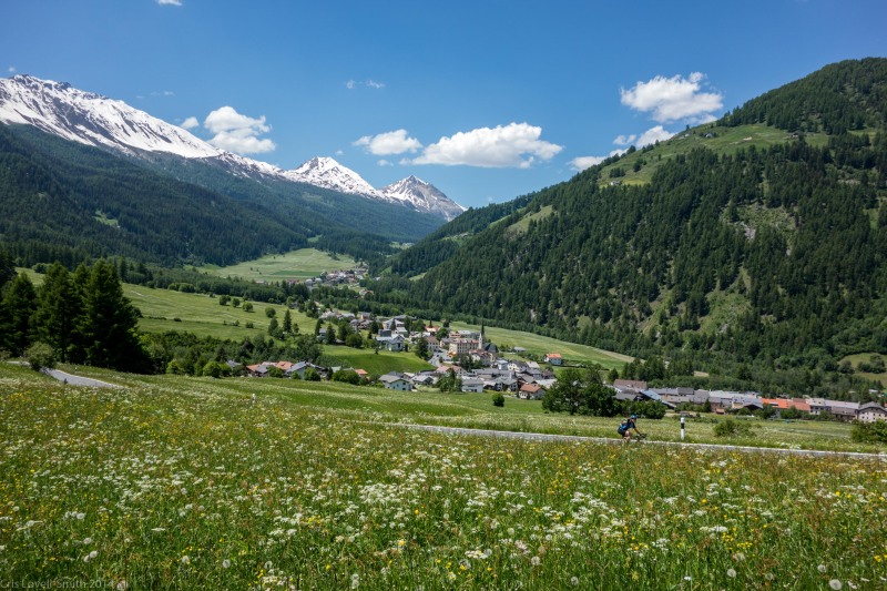Starting to ascend to Umbrailpass (Cycling Switzerland June 2014)