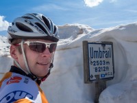 Cris at Umbrail Pass (Cycling Switzerland June 2014)