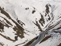 Getting into snow (Cycling Switzerland June 2014)