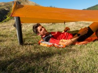 Pat testing out his gear (D’Urville Island Bike Packing Feb 2021)