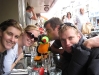 Zoe, Kristyn, Pascal, and Cris eating burgers (Brighton)