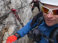 Us on the Mittenwalder Klettersteig (Exploring Karwendel)