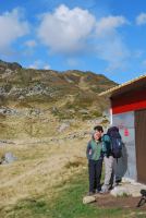 Mark and Sylvia outside refugio (Fagaras Mountains)