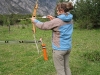 Birgit at the archery (Faszi Adventure, Haiming, Austria)