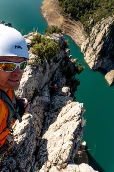 Cris and big drops (Ferrata Adventures Ager Oct 2025)