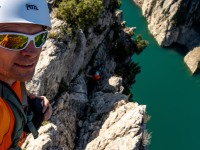 Cris and big drops (Ferrata Adventures Ager Oct 2025)