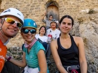 Us at the chapel (Ferrata Adventures Ager Oct 2025)