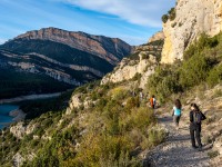 Walking above the lake after the ferrata (Ferrata Adventures Ager Oct 2025)