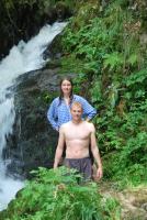 Maria and Cris beside waterfall (Freiburg, Germany)