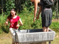 Annika and Maria in water troff (Freiburg, Germany)