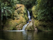 Craig and Gina hanging out (Canyoning Waterfall Creek)