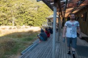 Simon at the hut (Greenstone-Caples Jan 2021)