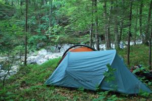 Camping near river (Triglav Nat. Park, Slovenia)