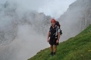 Chris and mist (Triglav Nat. Park, Slovenia)