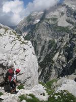 Chris descending (Triglav Nat. Park, Slovenia)