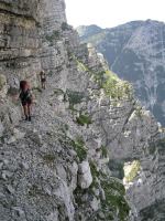 Chris + Em on ledge (Triglav NP, Slovenia)