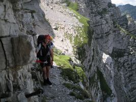 Chris + Em on via feratta (Triglav NP, Slovenia)