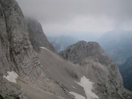 Cliffs in mist (Triglav Nat. Park, Slovenia)