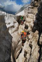 Climbing between snow and rock 2 (Triglav Nat. Park, Slovenia)