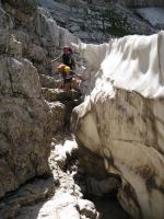 Climbing between snow and rock (Triglav NP, Slovenia)