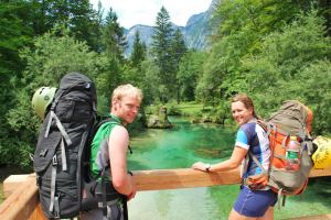 Cris + Em and delicious river (Triglav Nat. Park, Slovenia)