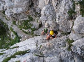 Cris + Em climbing (Triglav Nat. Park, Slovenia)