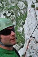 Cris on dodgy bit of via feratta (Triglav Nat. Park, Slovenia)