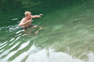 Cris stalking fishies (Triglav Nat. Park, Slovenia)