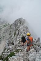 Descending in mist (Triglav Nat. Park, Slovenia)